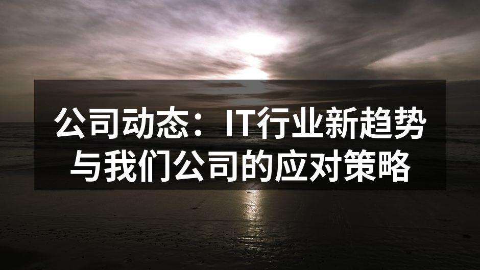 公司动态：IT行业新趋势与我们公司的应对策略